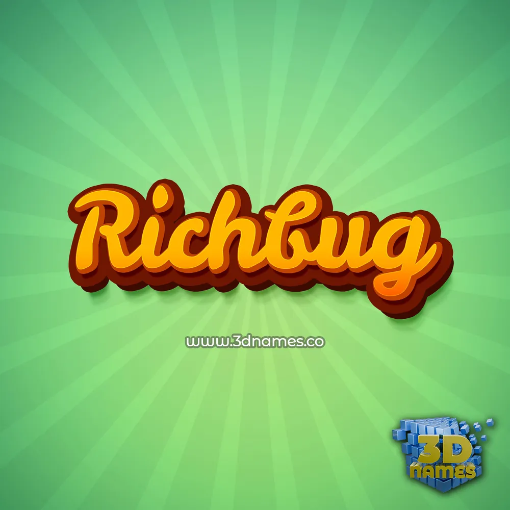 richbug in Green Rays style - 3D name wallpaper richbug in Green Rays style - 3D name wallpaper