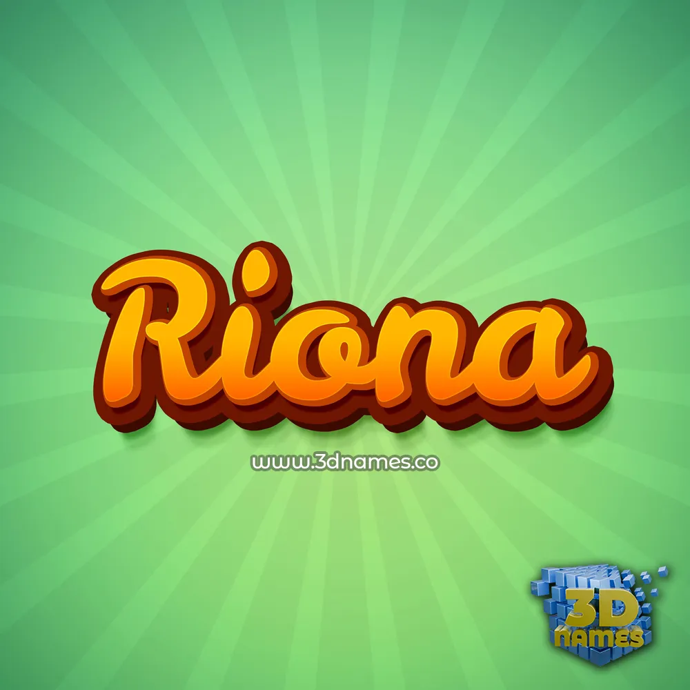 riona in Green Rays style - 3D name wallpaper
