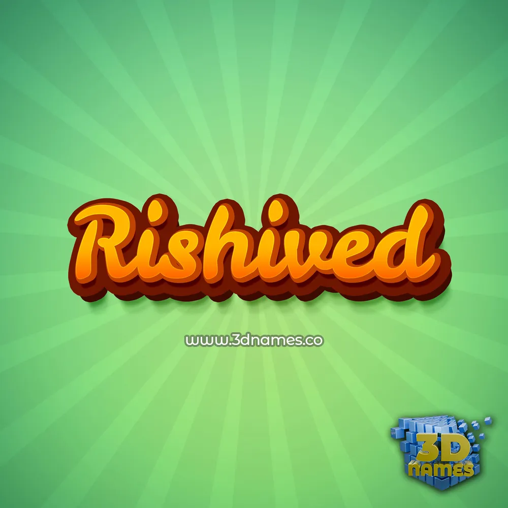 rishived in Green Rays style - 3D name wallpaper