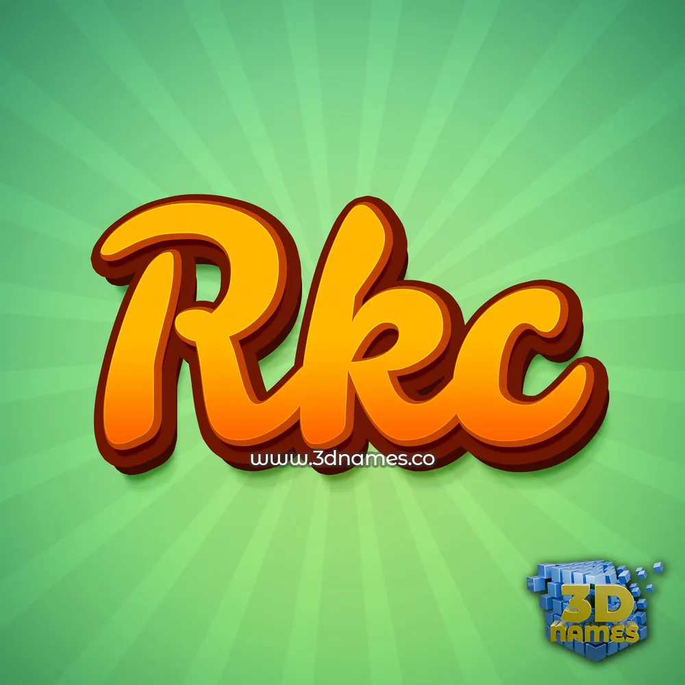 rkc in Green Rays style - 3D name wallpaper