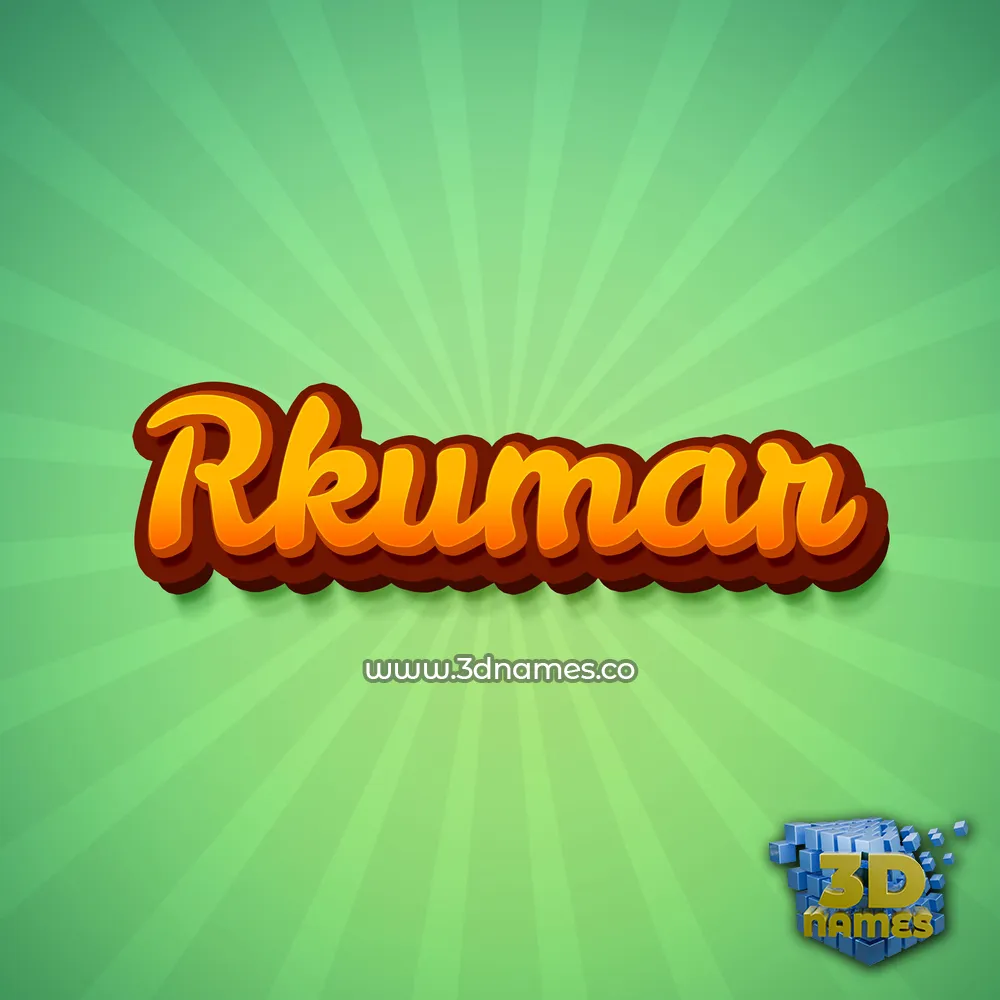 rkumar in Green Rays style - 3D name wallpaper