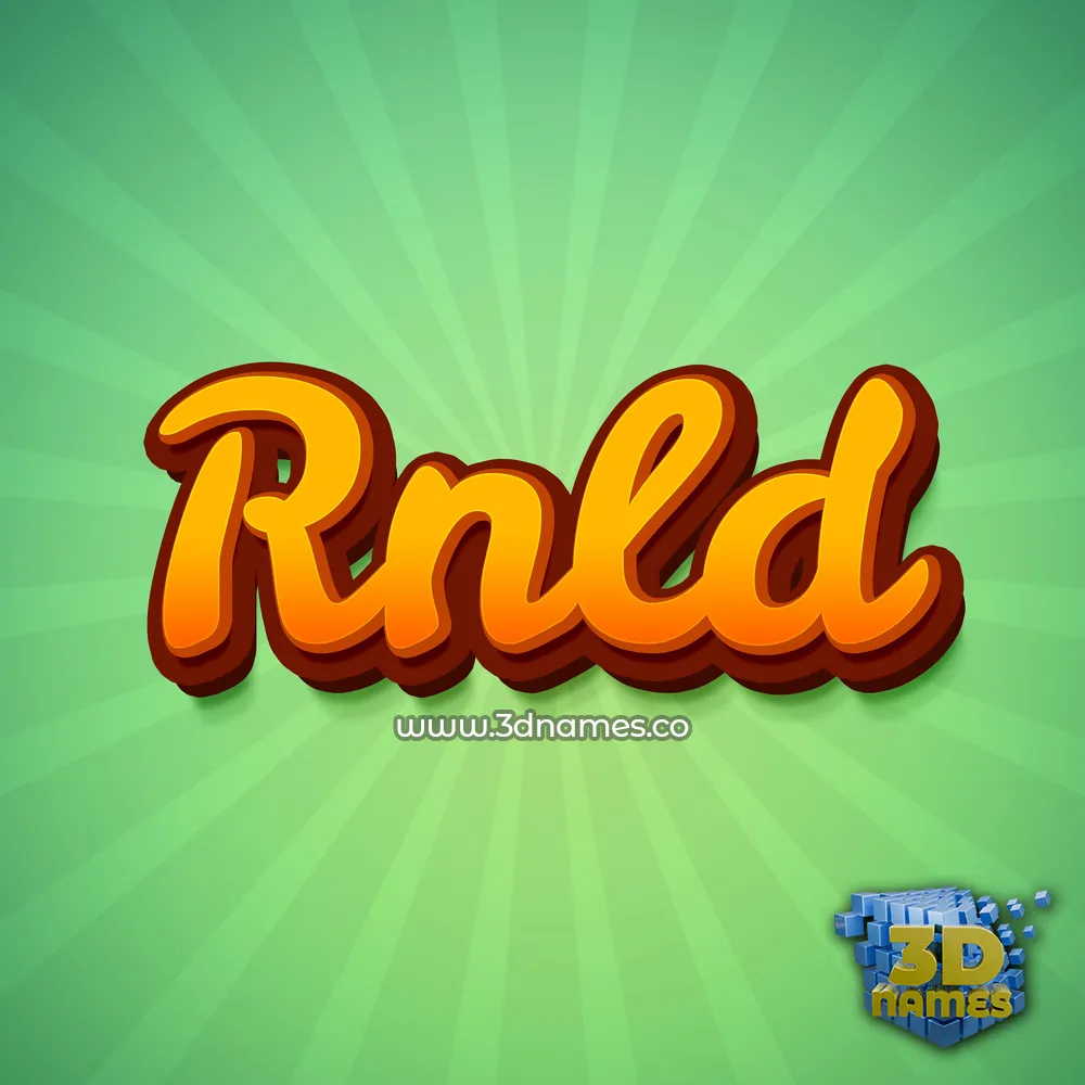 rnld in Green Rays style - 3D name wallpaper