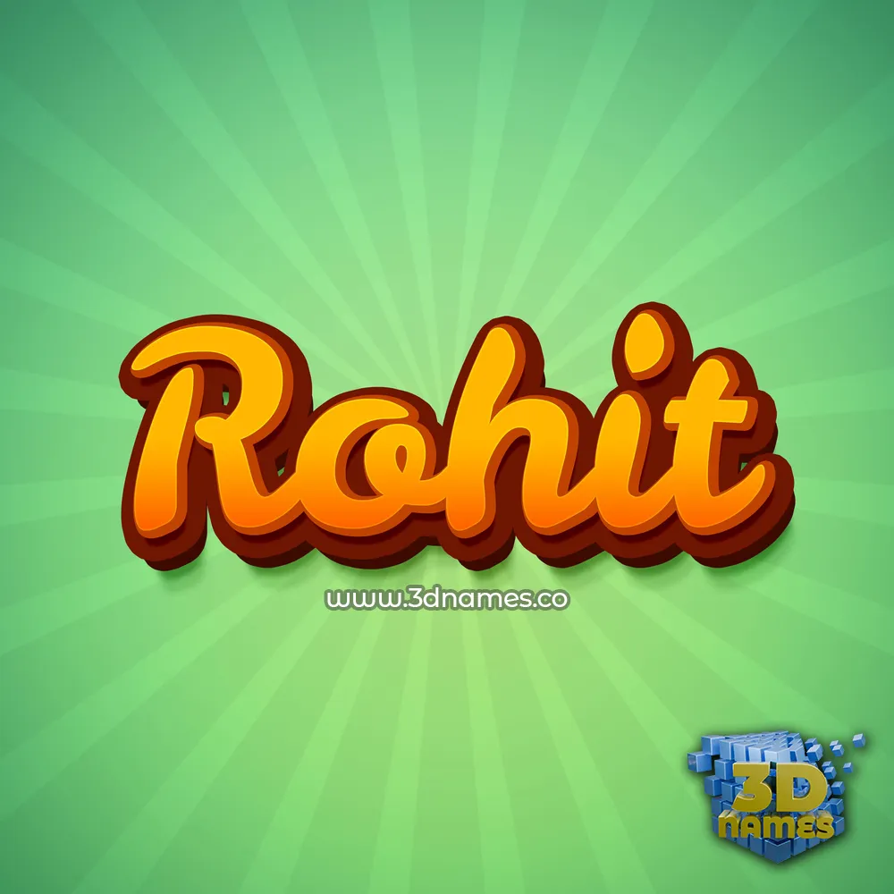 rohit in Green Rays style - 3D name wallpaper