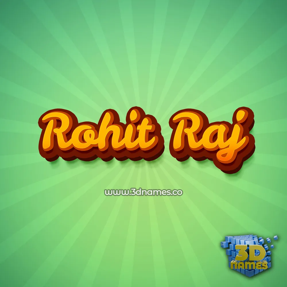 rohit raj in Green Rays style - 3D name wallpaper