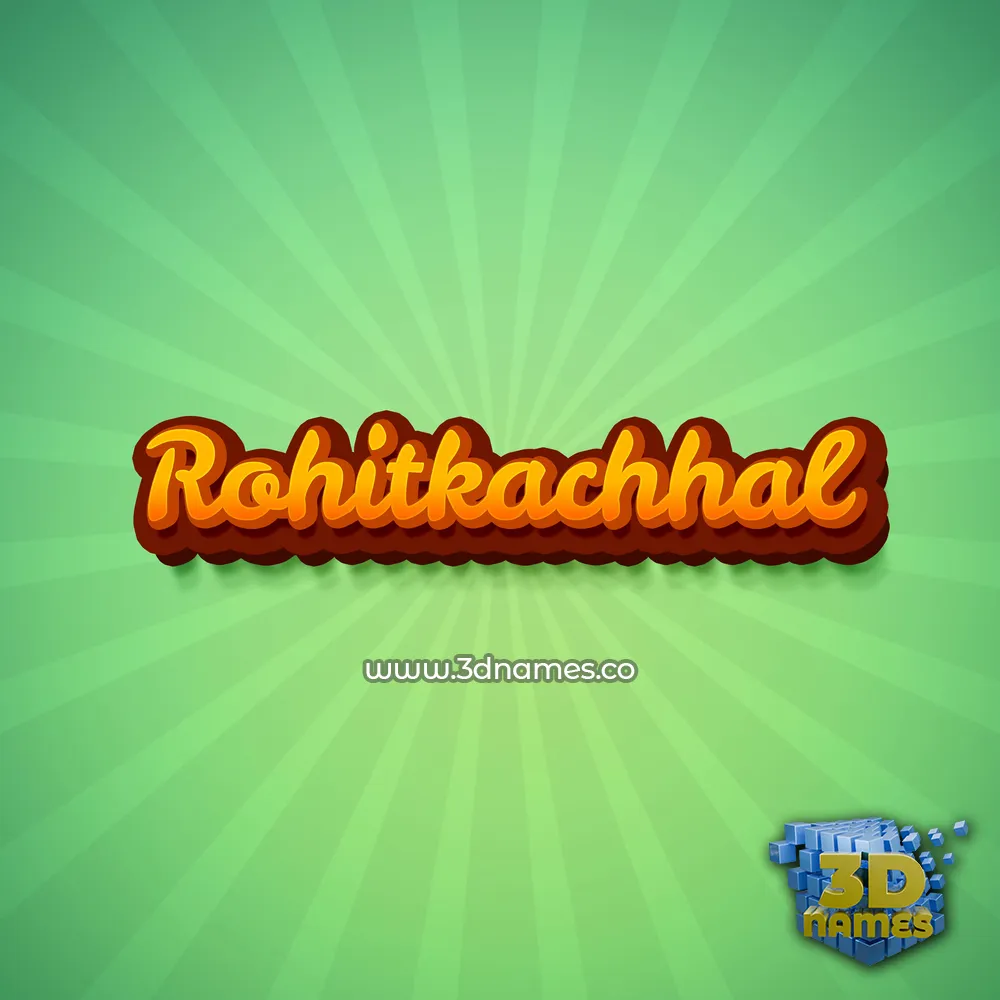 rohitkachhal in Green Rays style - 3D name wallpaper