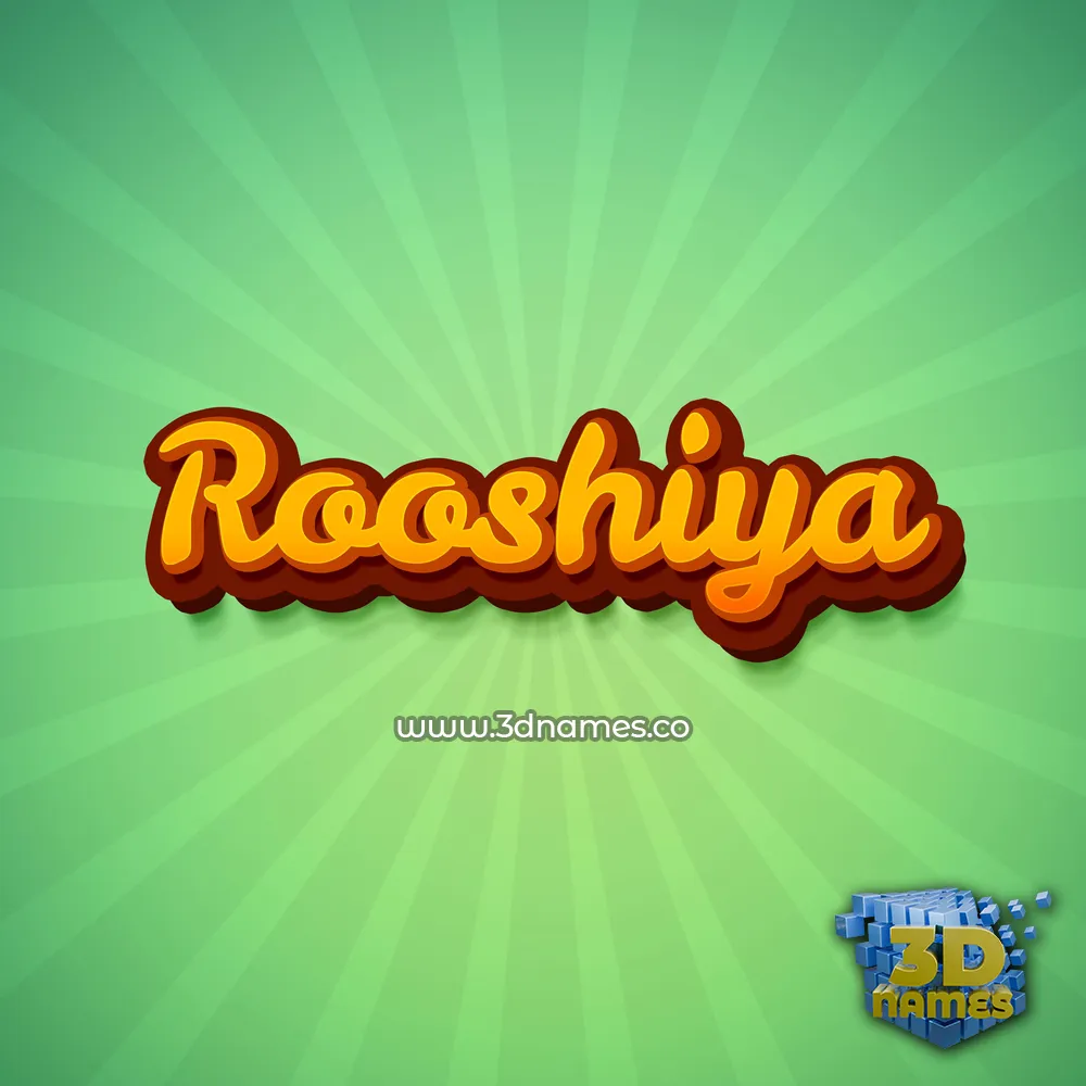 rooshiya in Green Rays style - 3D name wallpaper