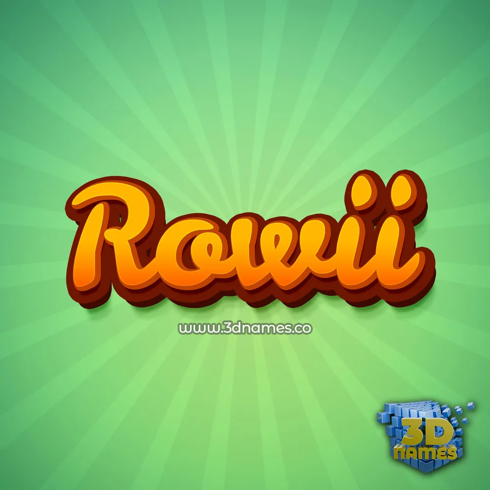 rowii in Green Rays style - 3D name wallpaper