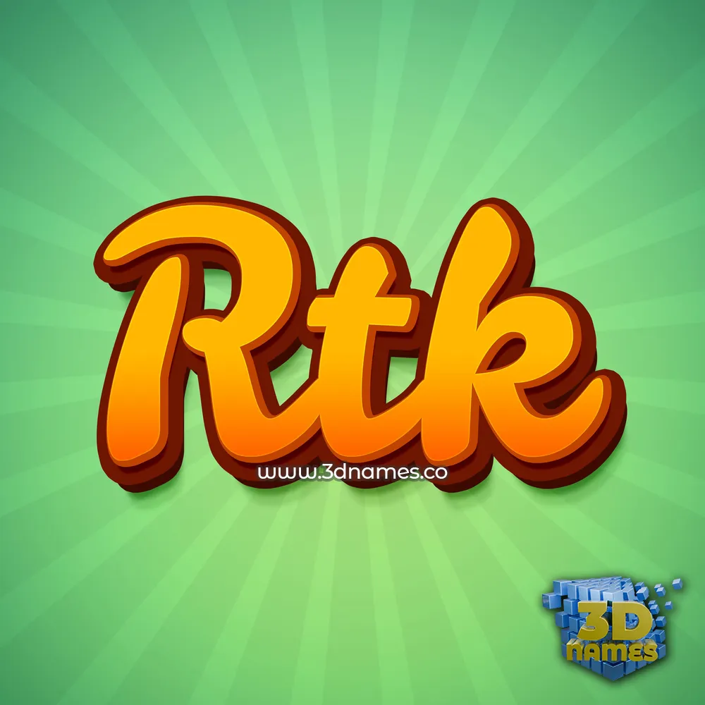 rtk in Green Rays style - 3D name wallpaper