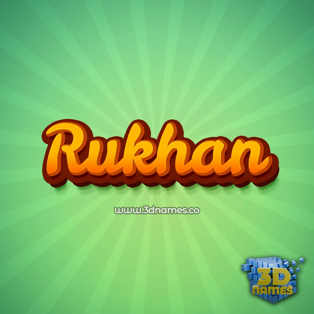 rukhan in Green Rays style - 3D name wallpaper