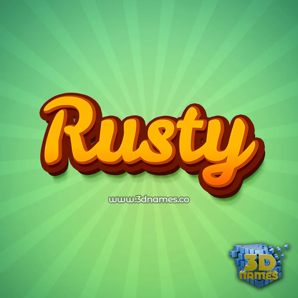 rusty in Green Rays style - 3D name wallpaper rusty in Green Rays style - 3D name wallpaper