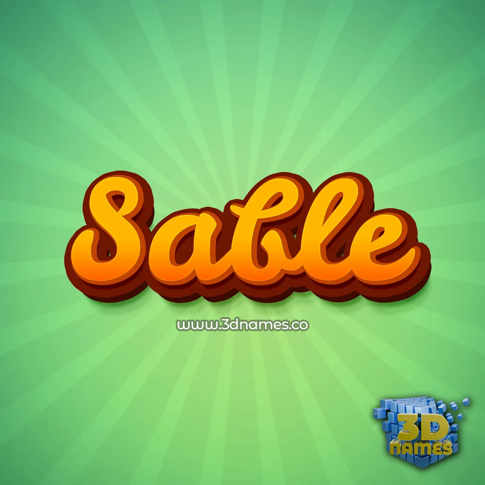 sable in Green Rays style - 3D name wallpaper