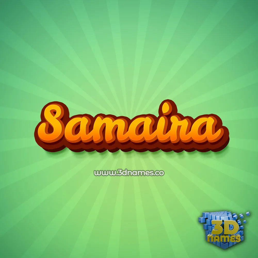 samaira in Green Rays style - 3D name wallpaper