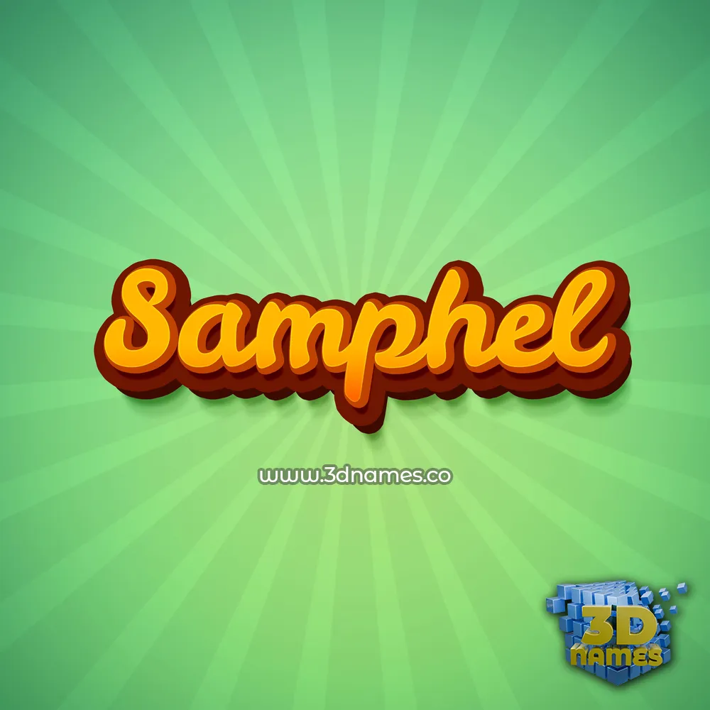 samphel in Green Rays style - 3D name wallpaper