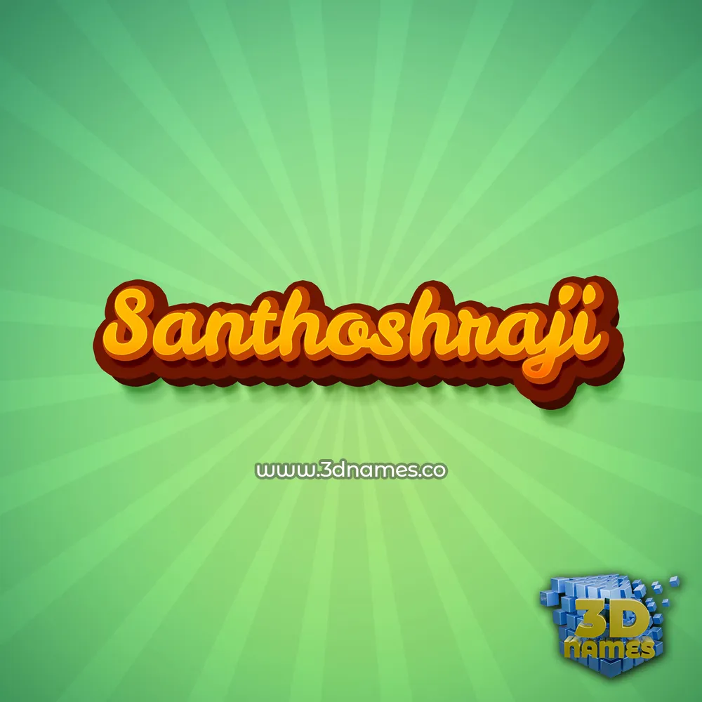 santhoshraji in Green Rays style - 3D name wallpaper