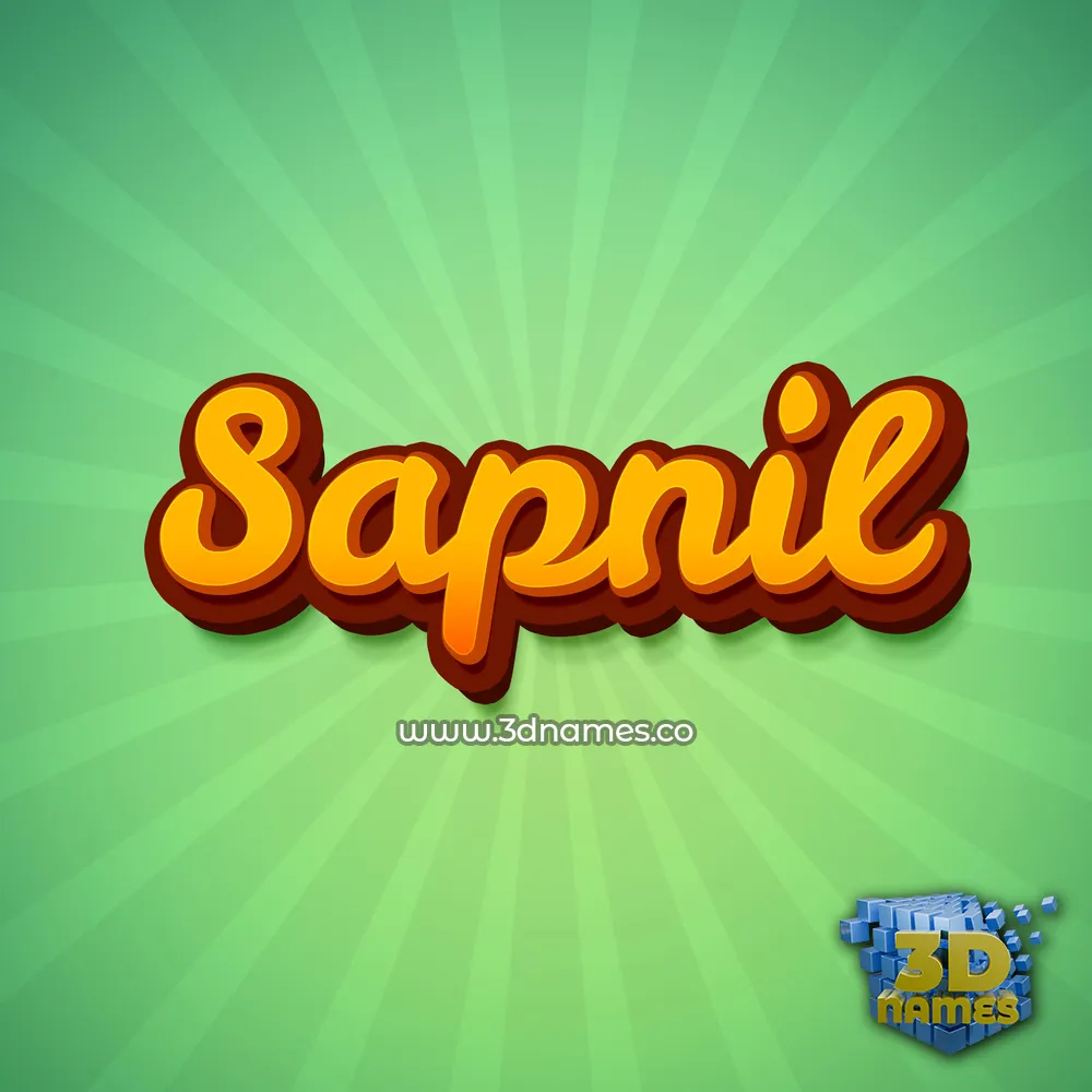 sapnil in Green Rays style - 3D name wallpaper