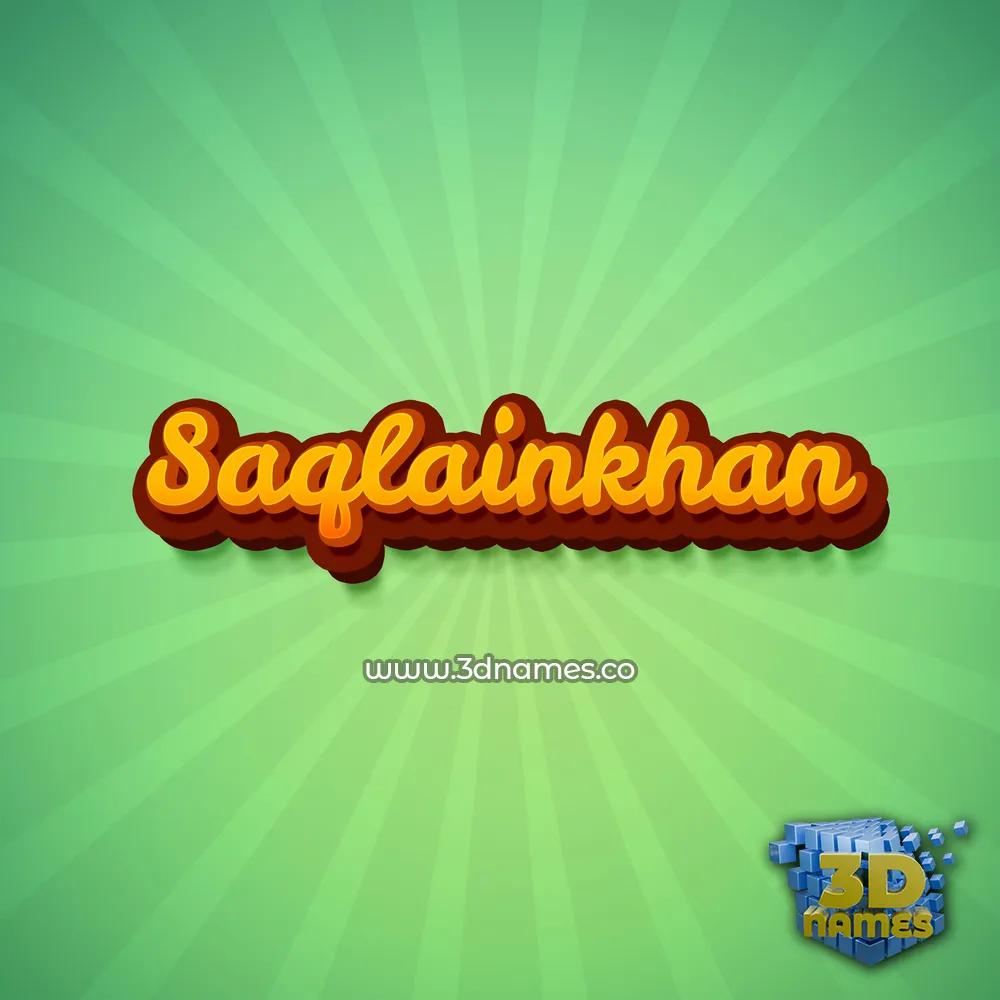 saqlainkhan in Green Rays style - 3D name wallpaper