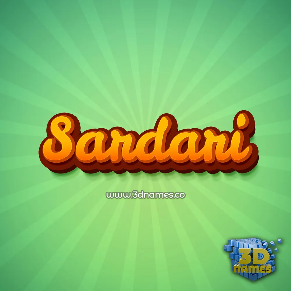 sardari in Green Rays style - 3D name wallpaper