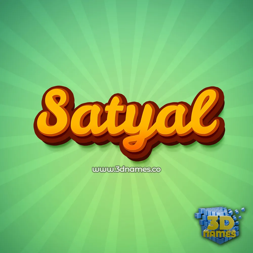 satyal in Green Rays style - 3D name wallpaper