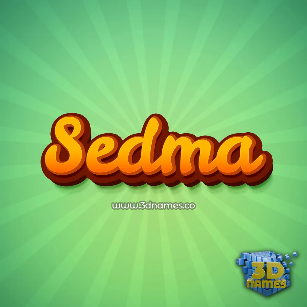sedma in Green Rays style - 3D name wallpaper