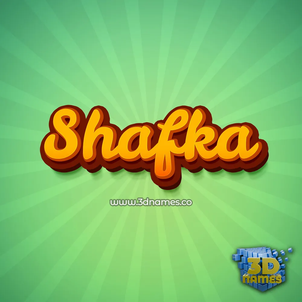shafka in Green Rays style - 3D name wallpaper