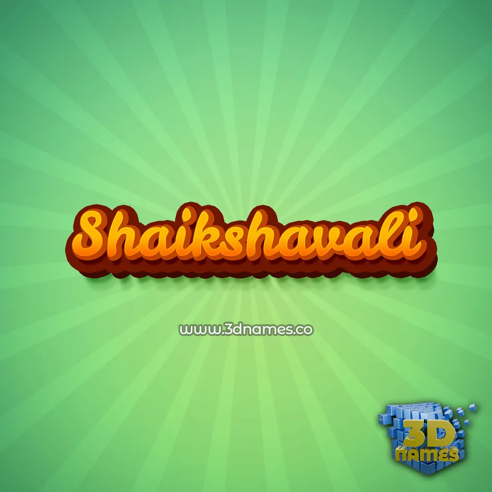 shaikshavali in Green Rays style - 3D name wallpaper