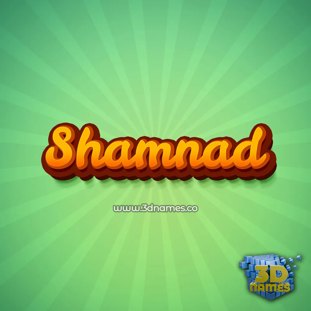 shamnad in Green Rays style - 3D name wallpaper