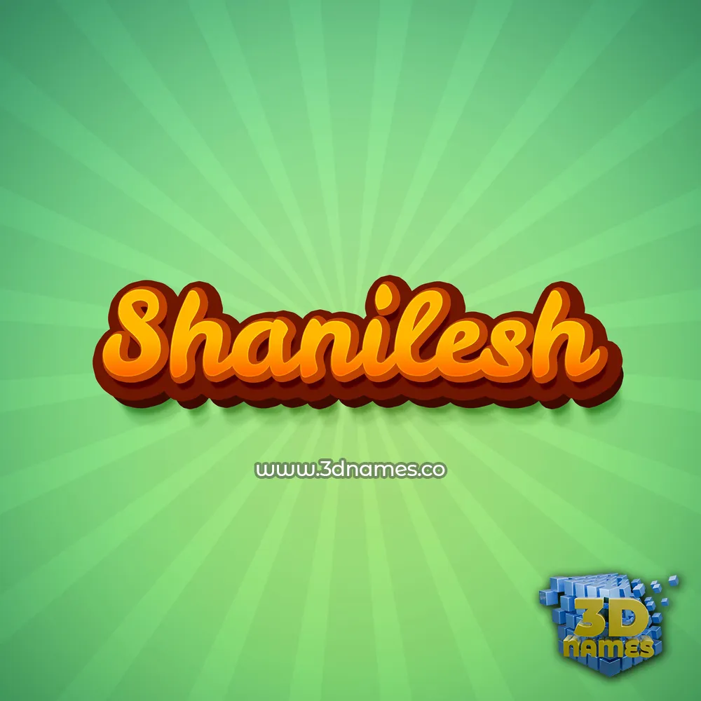 shanilesh in Green Rays style - 3D name wallpaper