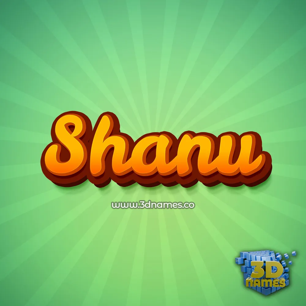 shanu in Green Rays style - 3D name wallpaper