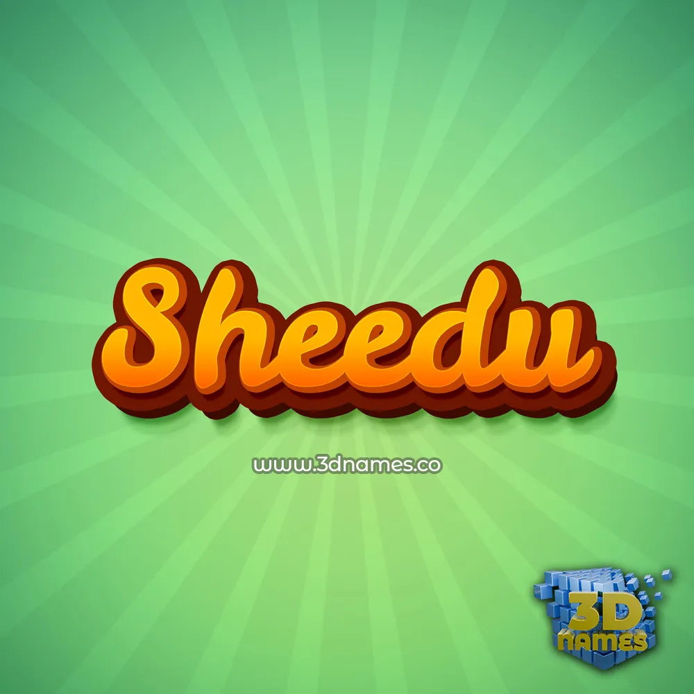 sheedu in Green Rays style - 3D name wallpaper
