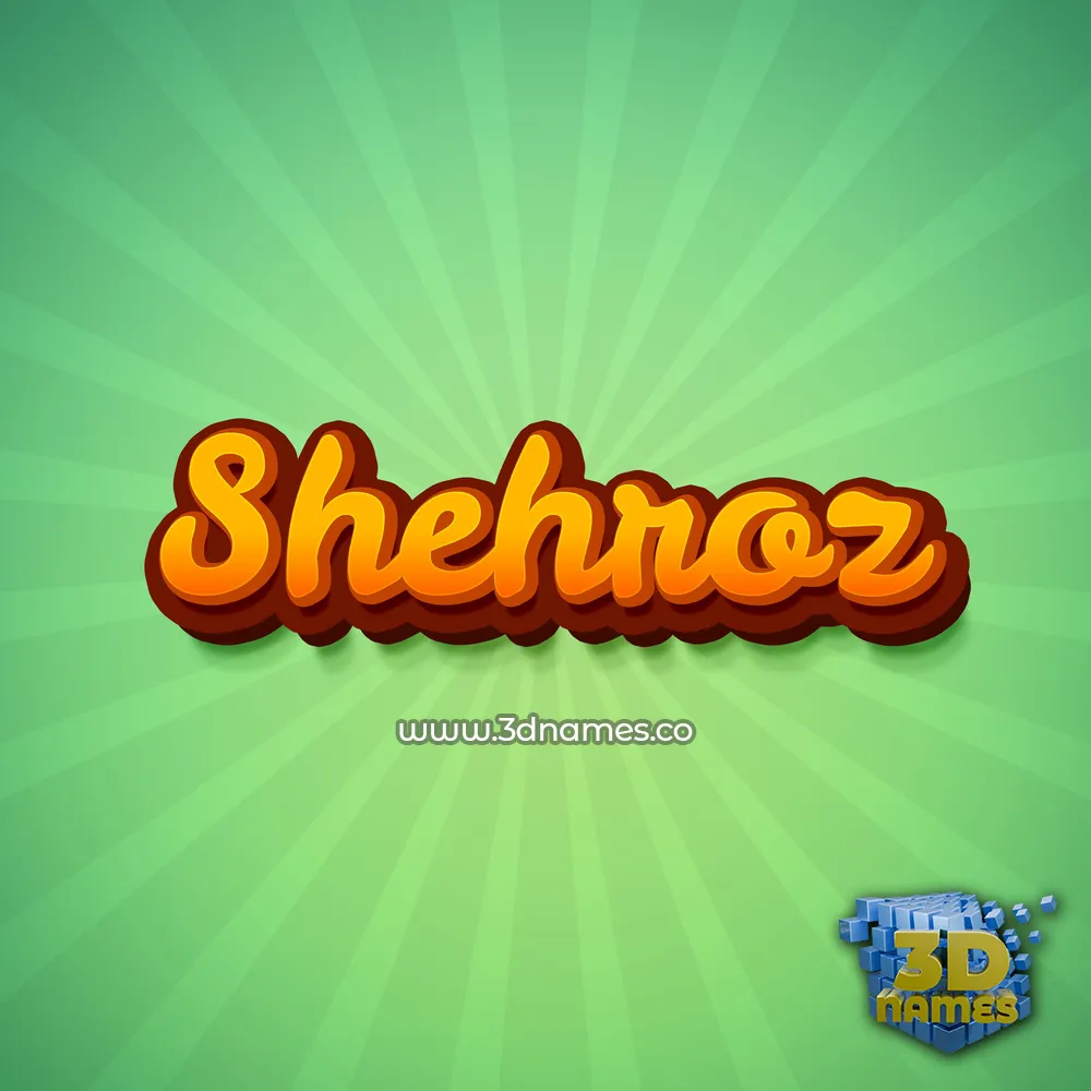 shehroz in Green Rays style - 3D name wallpaper