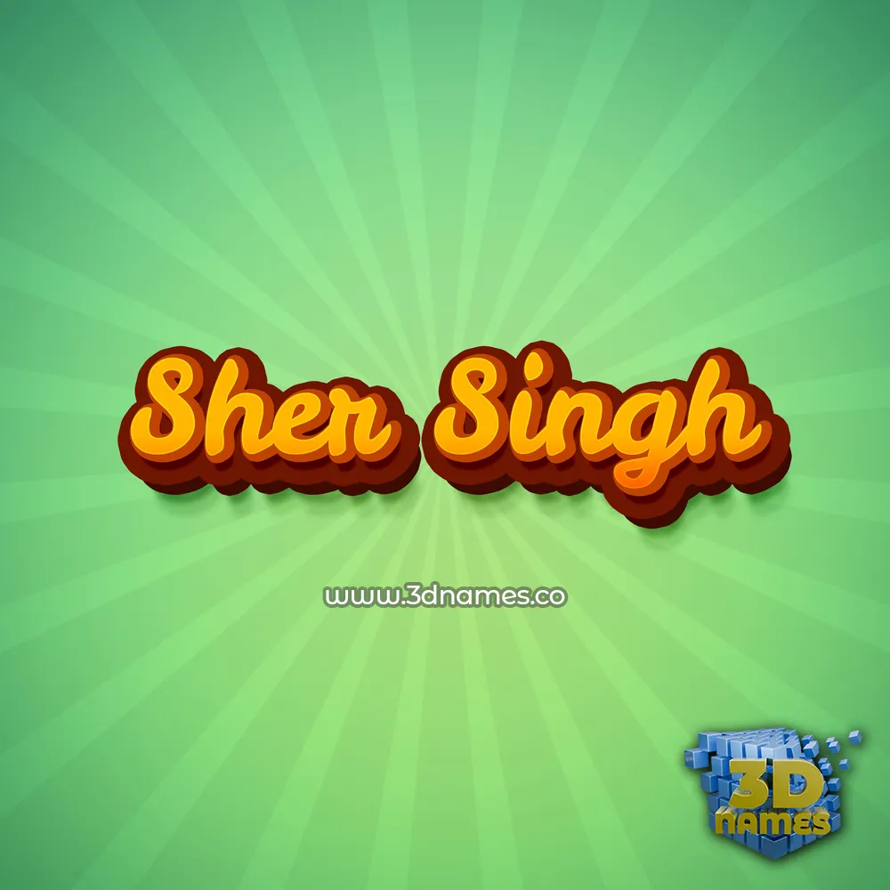 sher singh in Green Rays style - 3D name wallpaper