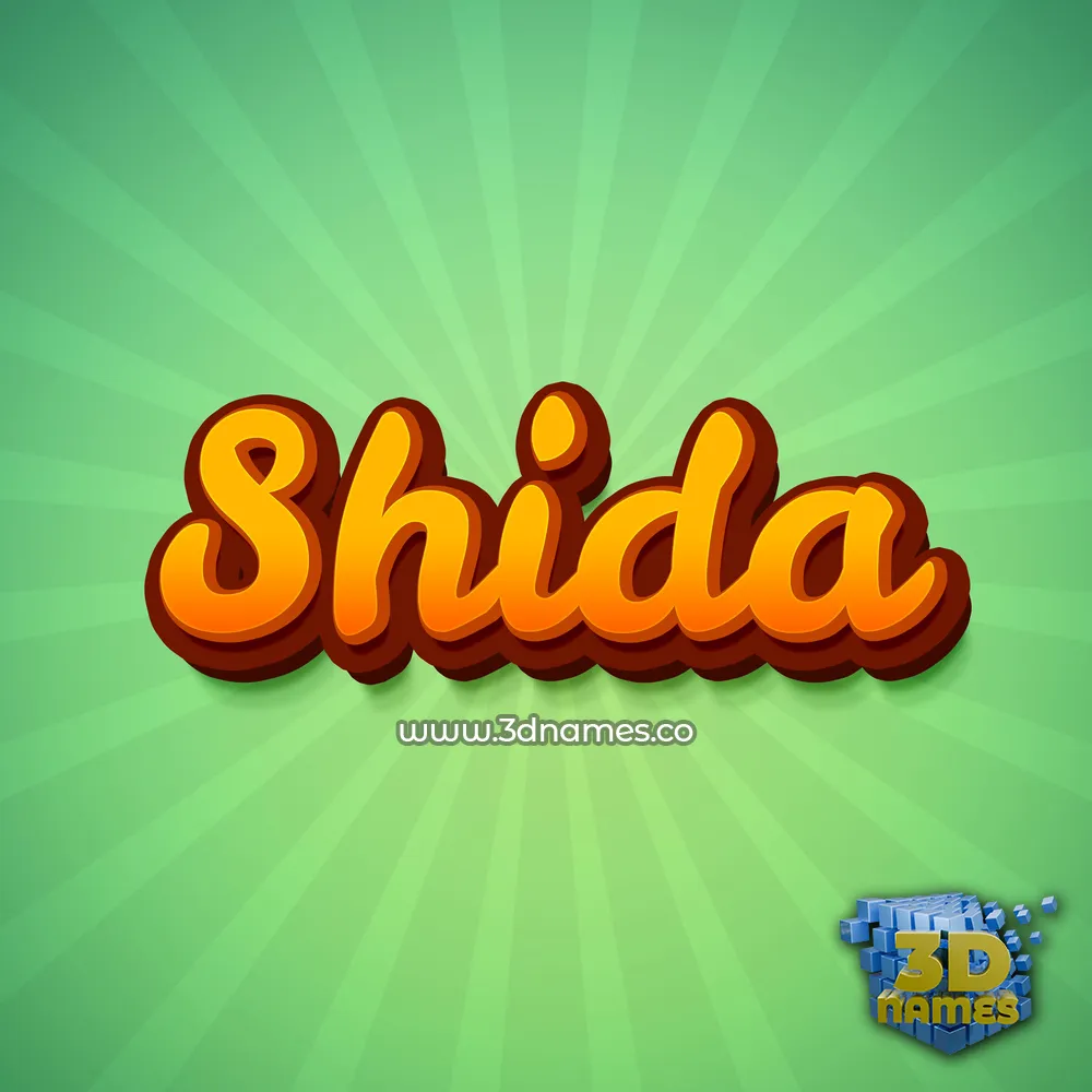 shida in Green Rays style - 3D name wallpaper