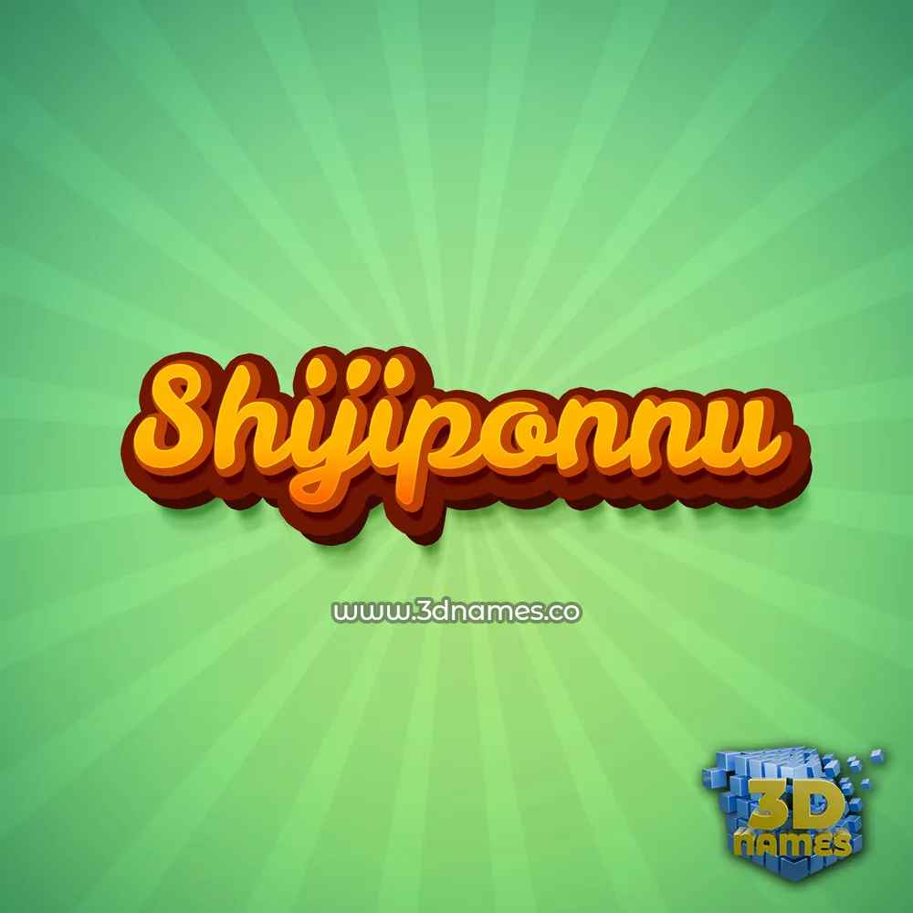 shijiponnu in Green Rays style - 3D name wallpaper