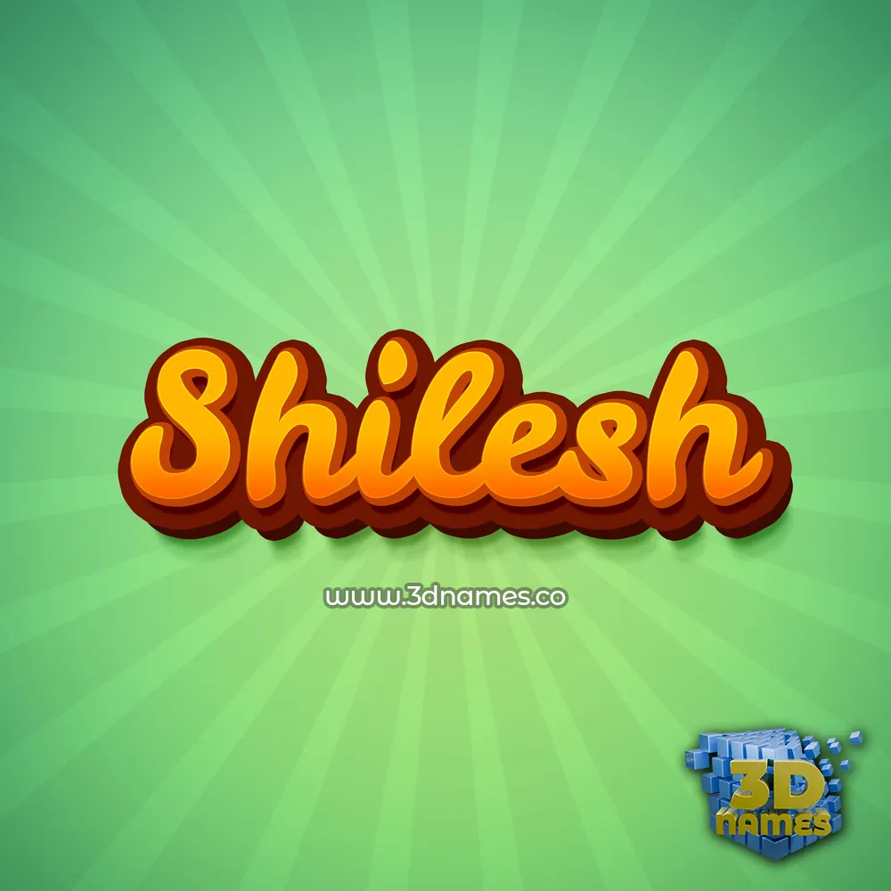 shilesh in Green Rays style - 3D name wallpaper