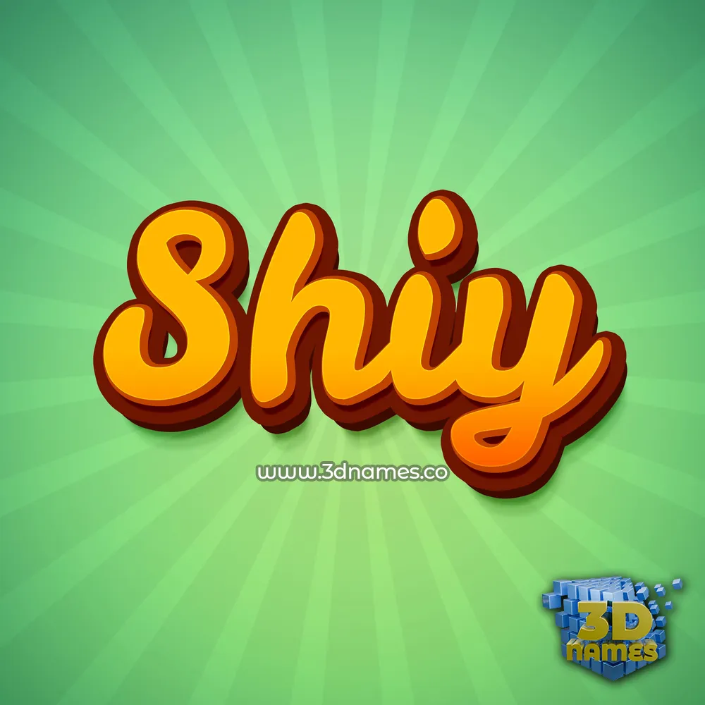 shiy in Green Rays style - 3D name wallpaper