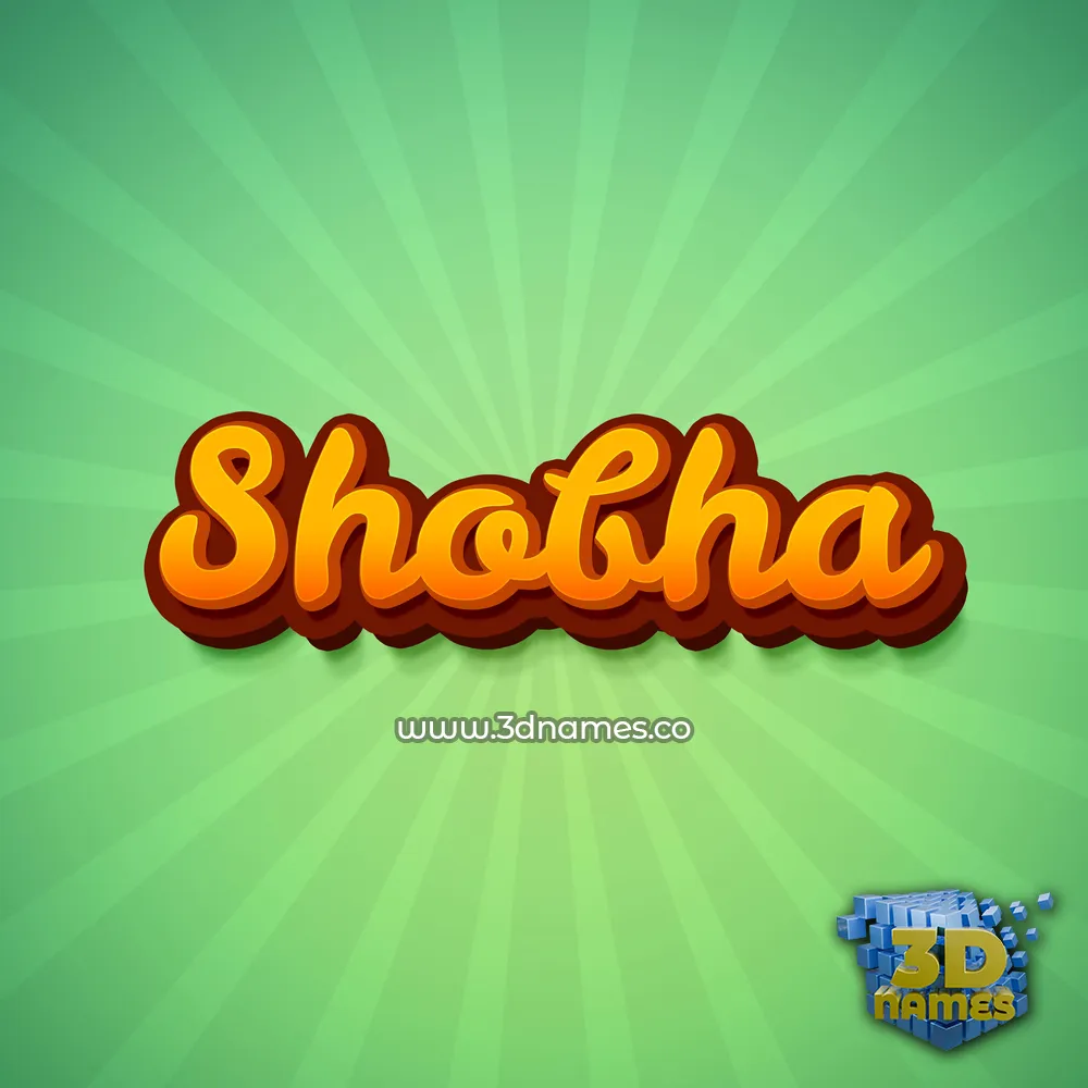 shobha in Green Rays style - 3D name wallpaper