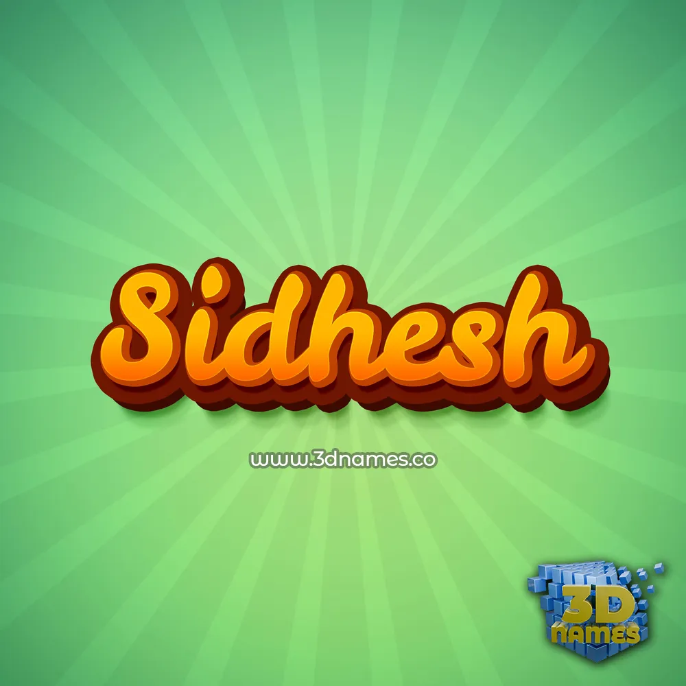 sidhesh in Green Rays style - 3D name wallpaper