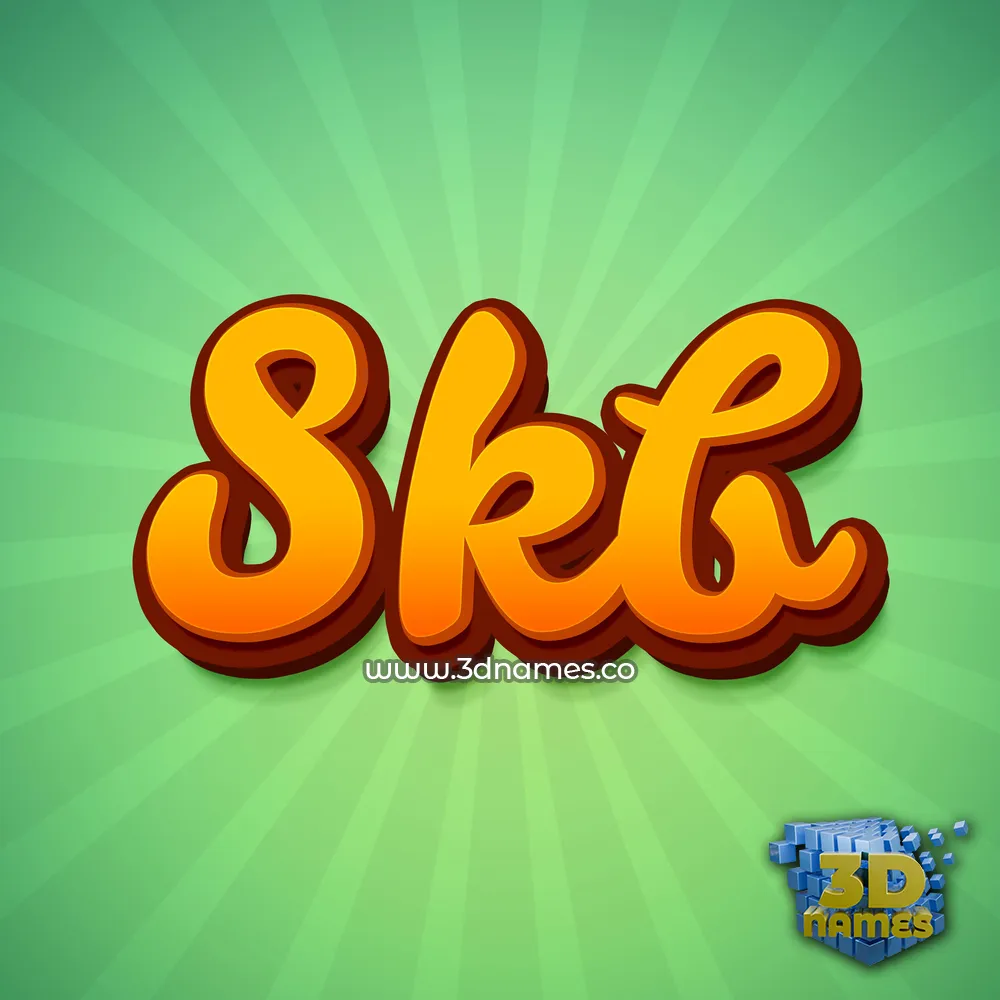 skb in Green Rays style - 3D name wallpaper