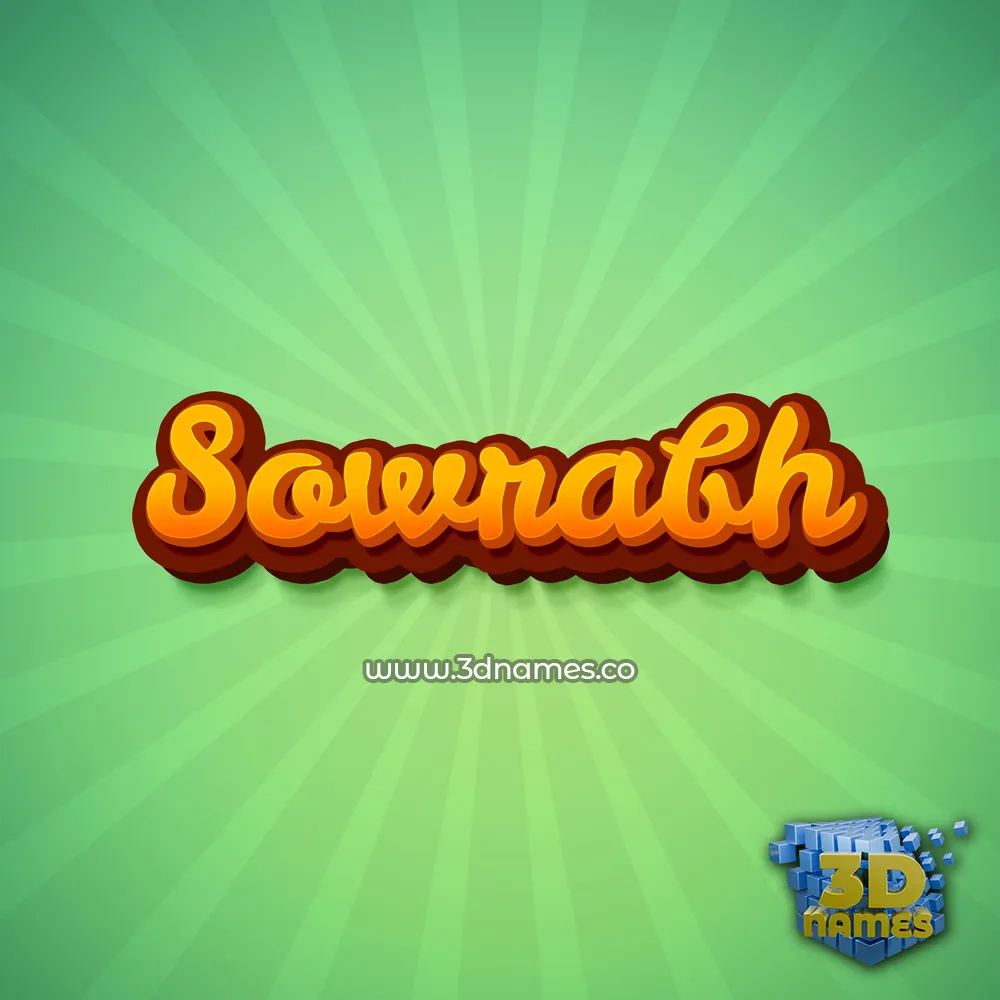 sowrabh in Green Rays style - 3D name wallpaper