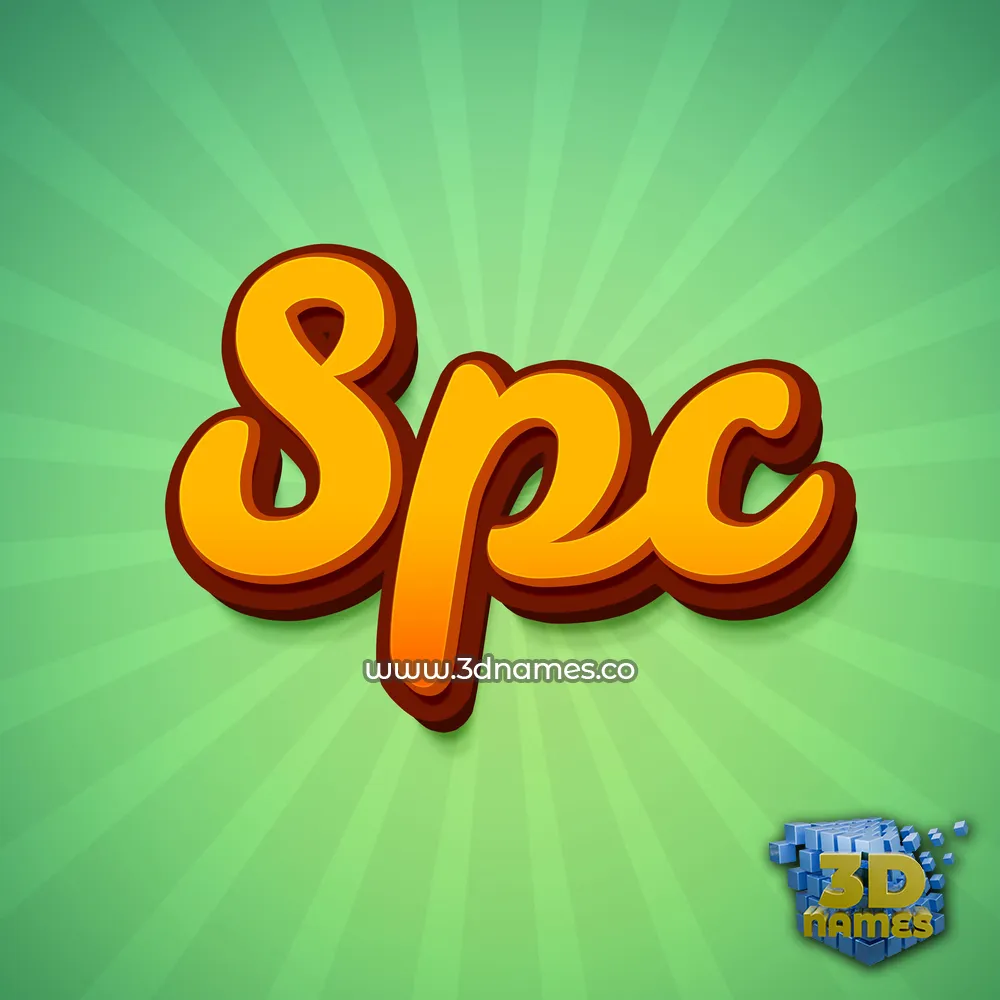 spc in Green Rays style - 3D name wallpaper