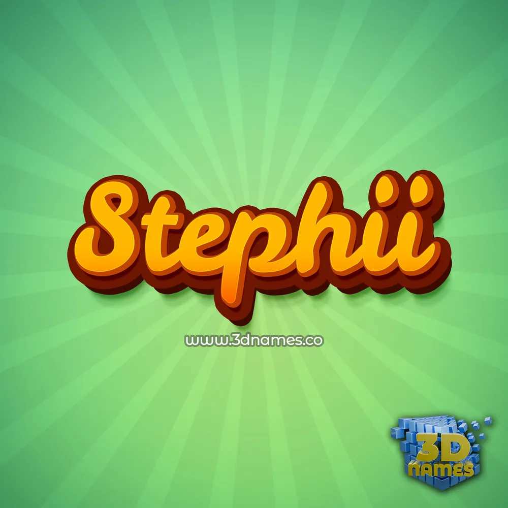 stephii in Green Rays style - 3D name wallpaper