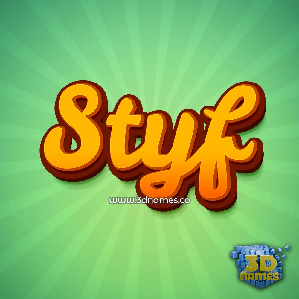 styf in Green Rays style - 3D name wallpaper
