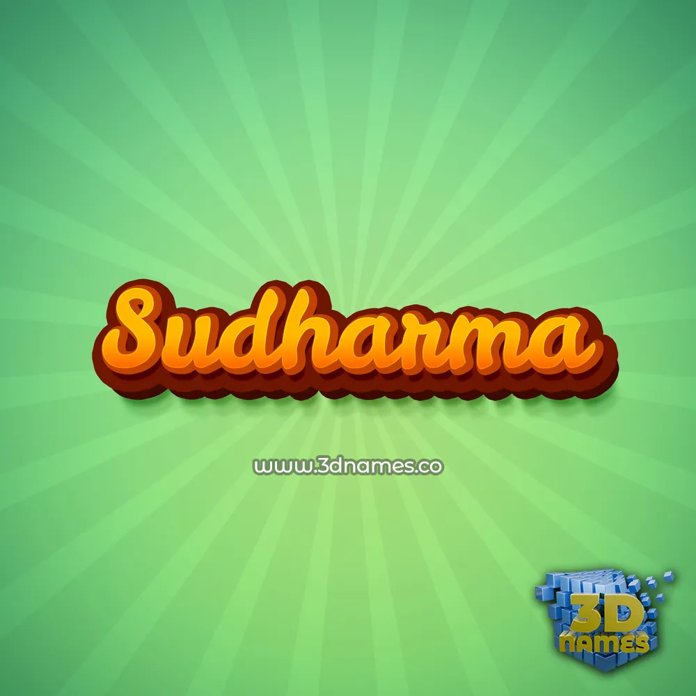sudharma in Green Rays style - 3D name wallpaper
