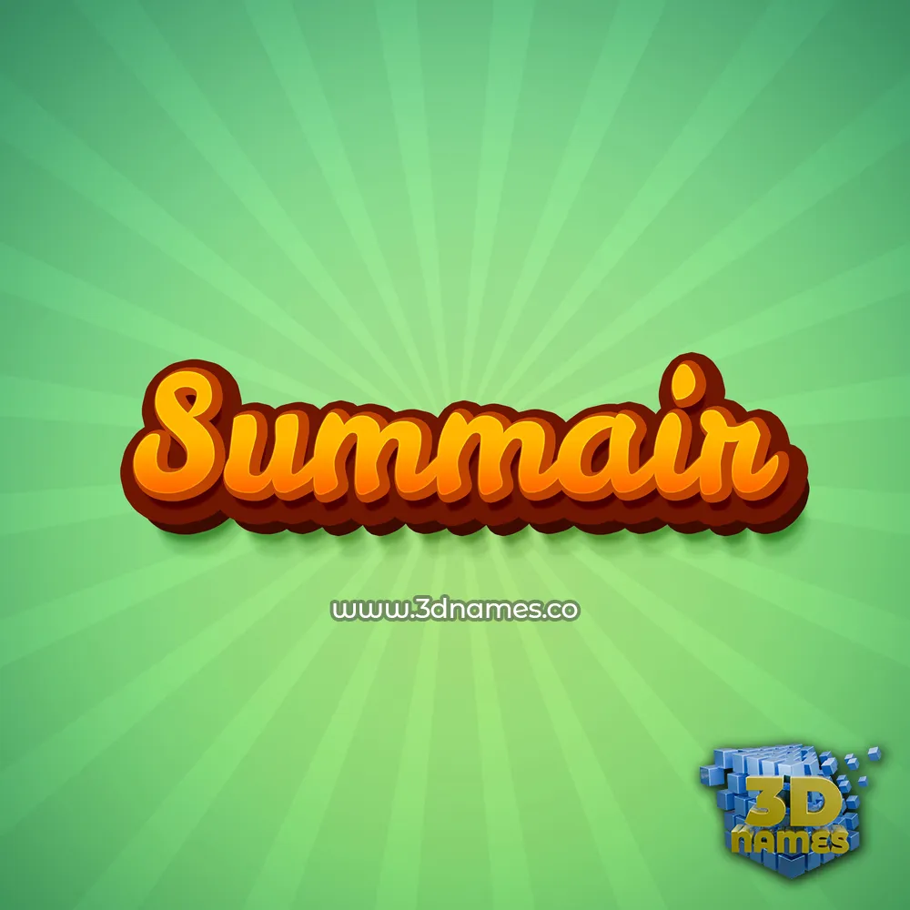summair in Green Rays style - 3D name wallpaper summair in Green Rays style - 3D name wallpaper