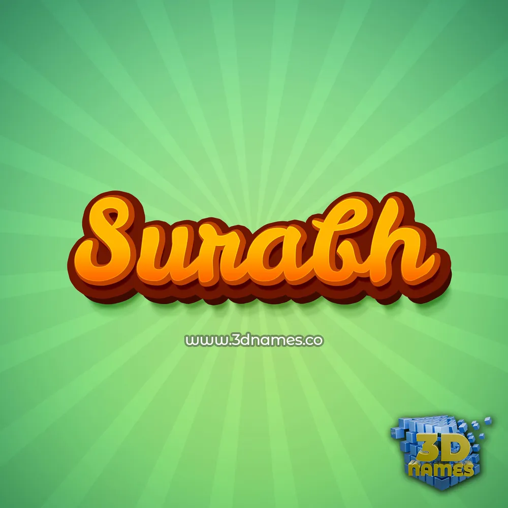 surabh in Green Rays style - 3D name wallpaper