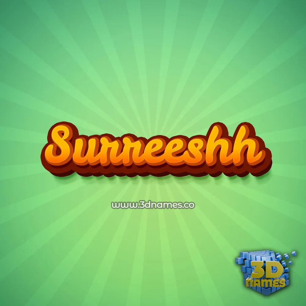 surreeshh in Green Rays style - 3D name wallpaper