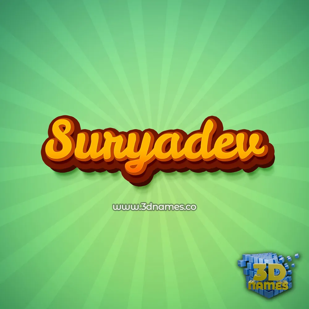 suryadev in Green Rays style - 3D name wallpaper