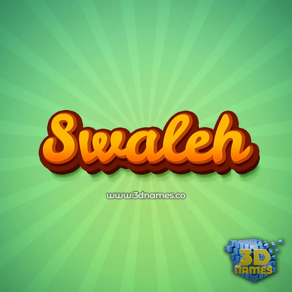 swaleh in Green Rays style - 3D name wallpaper