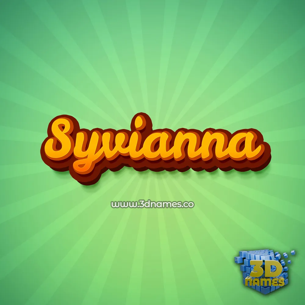 syvianna in Green Rays style - 3D name wallpaper