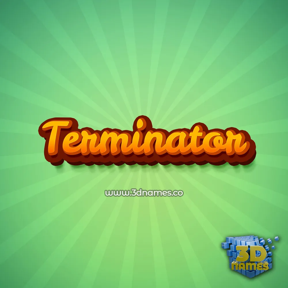 terminator in Green Rays style - 3D name wallpaper